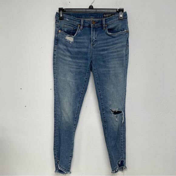 Blank NYC Light Wash Step Hem The Reade Crop Skinny Jeans Womens 28 Blue - Picture 1 of 13